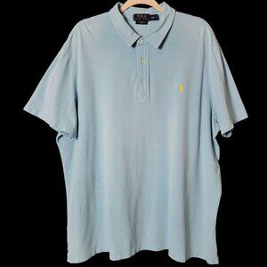 Polo Ralph Lauren Mens Aqua Cotton Featherweight Mesh Short Sleeve Shirt XXL